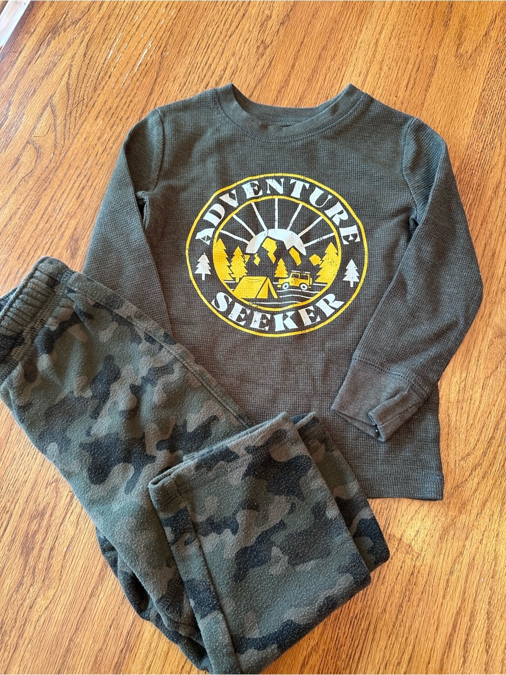 jumping beans Boys Olive Green & Yellow Adventure Seeker Outfit
